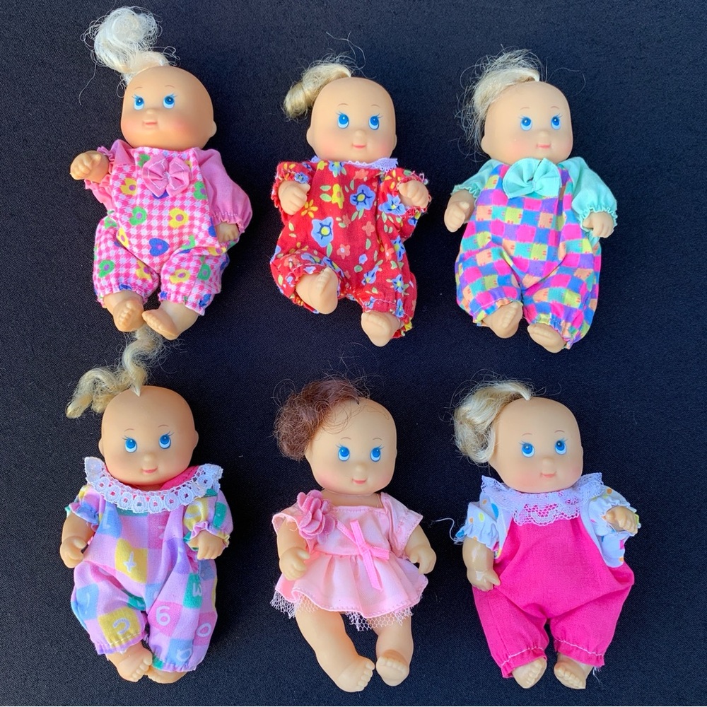 Vintage Lot Little Sister Cititoy Baby Doll Toy Blond Blue Eyes Vinyl 90s GP045D